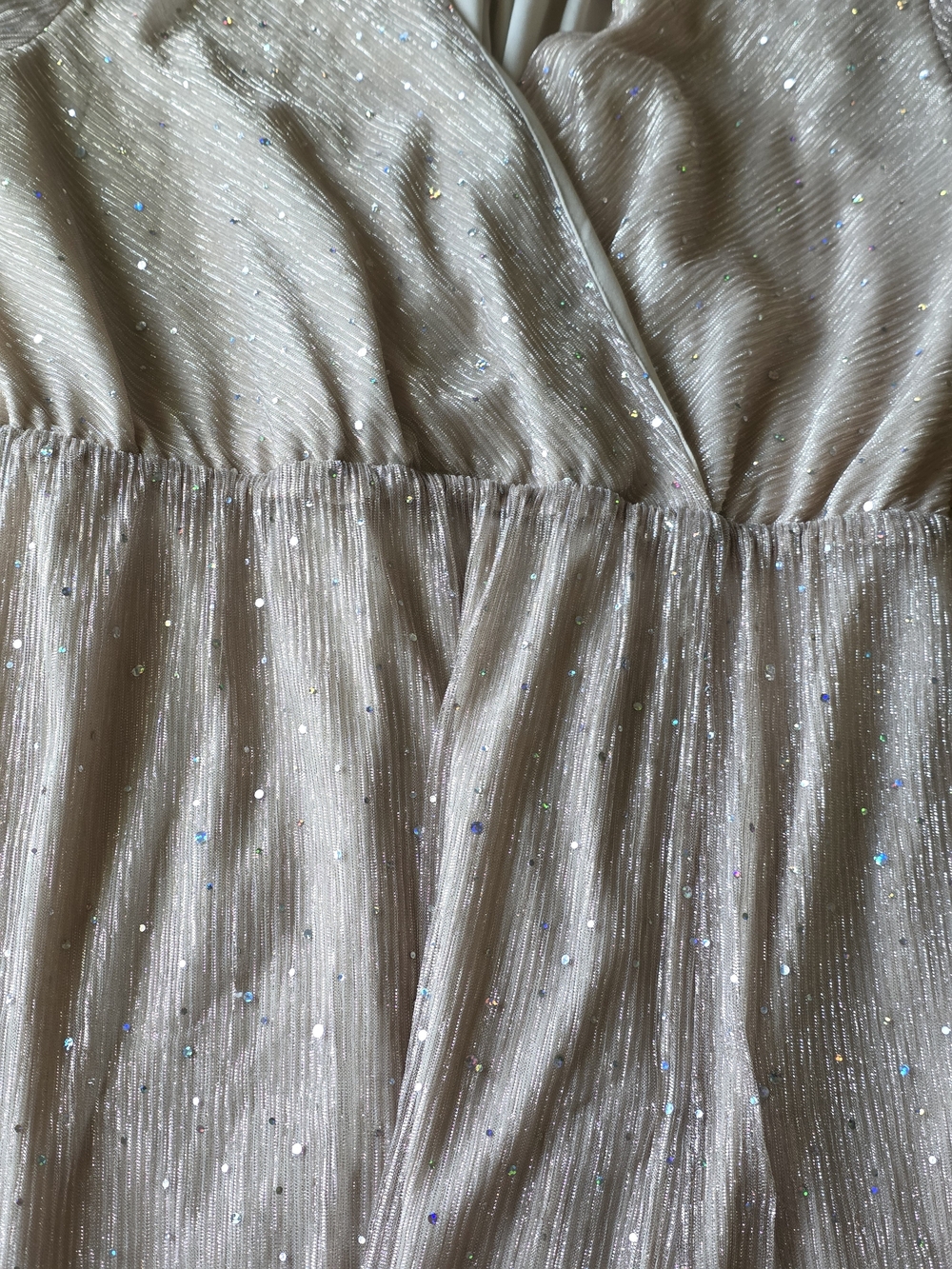 Baltic Born Cream Sheer Sparkle Trim Maxi Dress Event Black Tie Glam - Picture 15 of 16